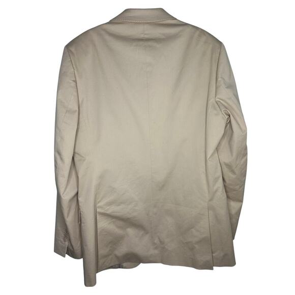 Zara Man Khaki Cotton Silk Blend Blazer Men's Size 40 Stretch Casual Work Office - Picture 2 of 7